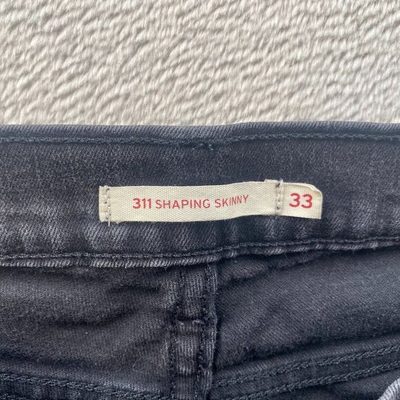 Levi's Mens 311 Shaping Skinny Jeans Size 33 Black Denim Classic Casual Travel - Picture 8 of 15